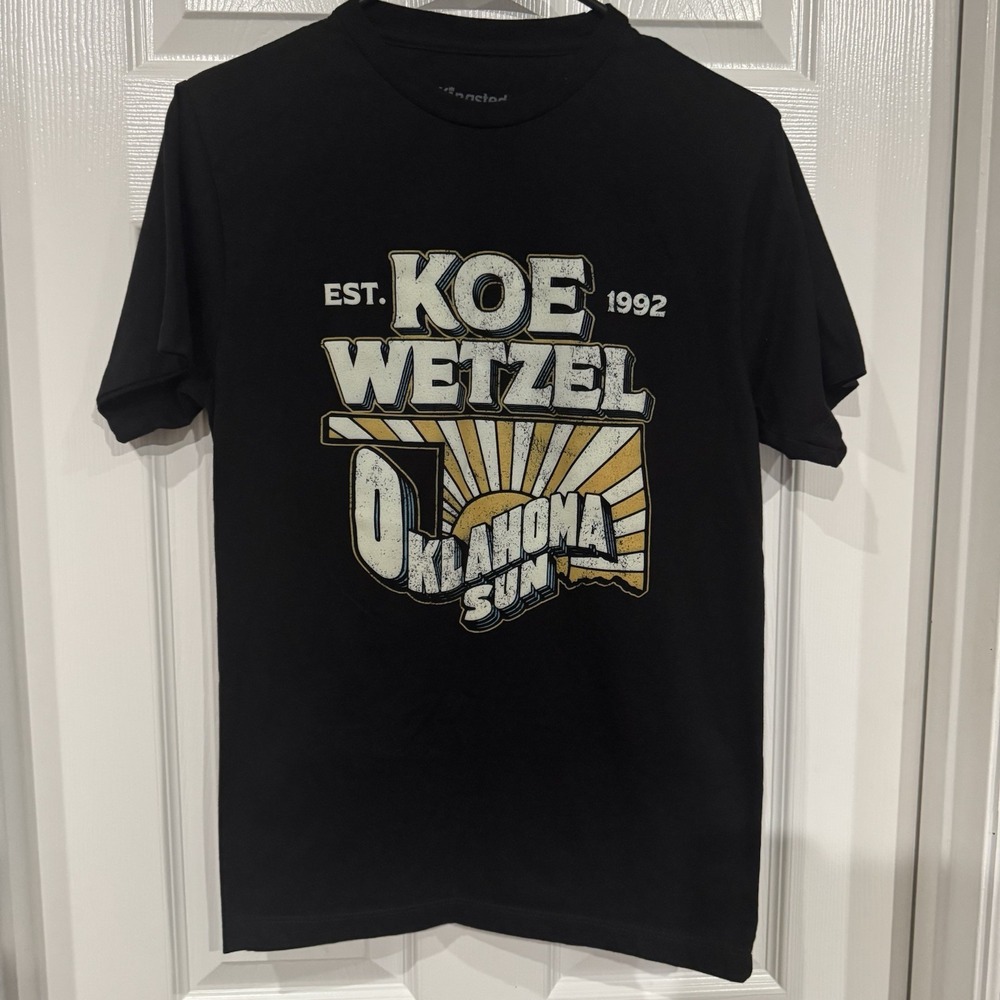 Koe Wetzel Black Oklahoma Sun Concert Show Country T-Shirt Size Small 1992